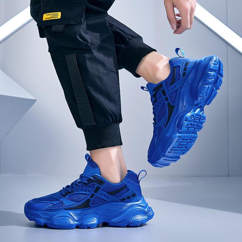 Trend Casual Platform Men's Sneakers Breathable Walking Shoes For Men Large Size 48 Athletic Basketball Running Shoes Male Blue