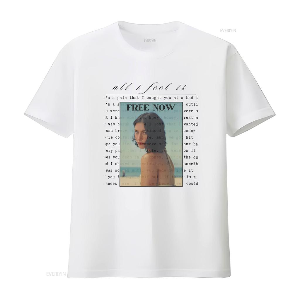 Gracie Abrams T Shirt Soft Free Now Song Lyrics The Secret of Us Album Summer vintage Washed Breathable Casual Comfortable