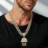 Personalizovaný full diamond vynikající síťovaný rám basketbalového koše přívěsek náhrdelník, evropský a americký hip hop sportovní kubánský náhrdelník