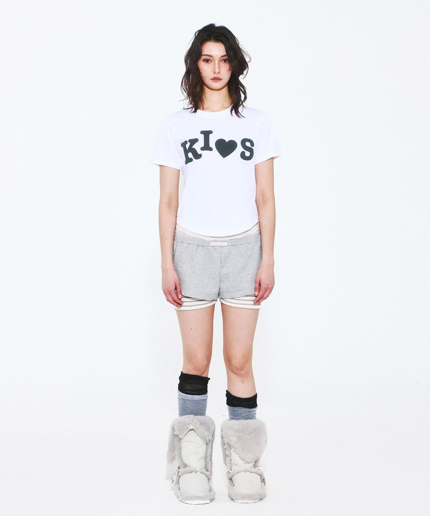 Kimseupeulesikoteunmakes Bumpy Kiss Logo T-Shirt White