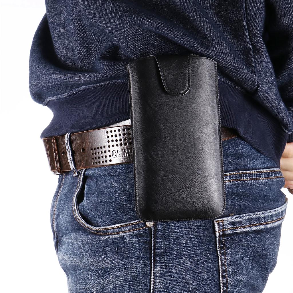 Univerzální kožený pouzdro na opasek s vytahovacím mechanismem Pro iPhone 16 17 15 14 13 12 11 Pro 7 8 Plus XR XS Max Kryt Mobilní telefon Pasová kapsička