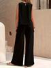 European & American Women's Fashion Set: Sleeveless Solid Top & Wide-Leg Pants 2026