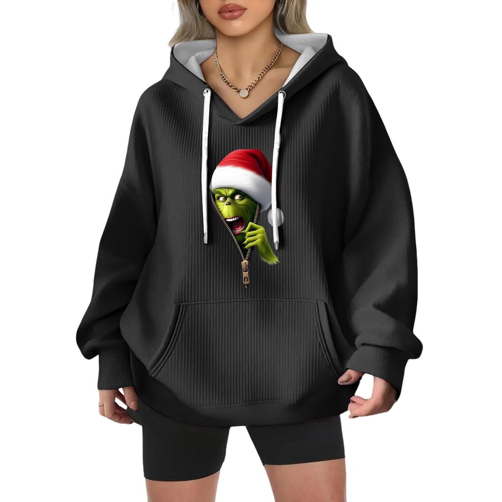 Women's Fashion Casual Christmas Angel Print Pullover Long-Sleeve Sweatshirt