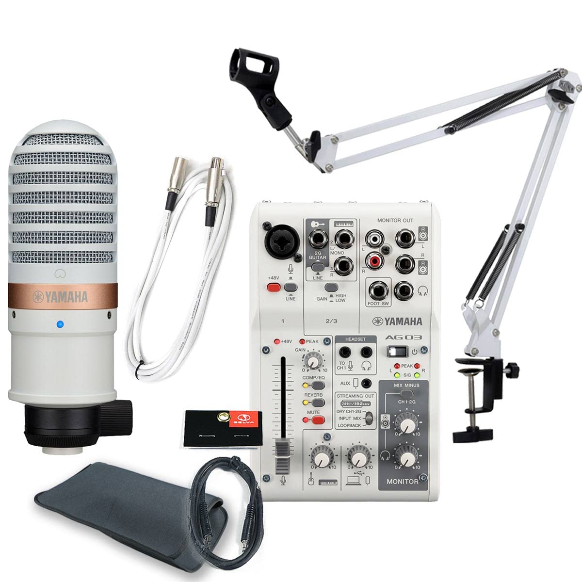 

YAMAHA AG03MK2 YCM01 WHITE set for PC users Genuine condenser white arm white microphone AUX convenient sleeve bag / Distribution/DTM - microphone,