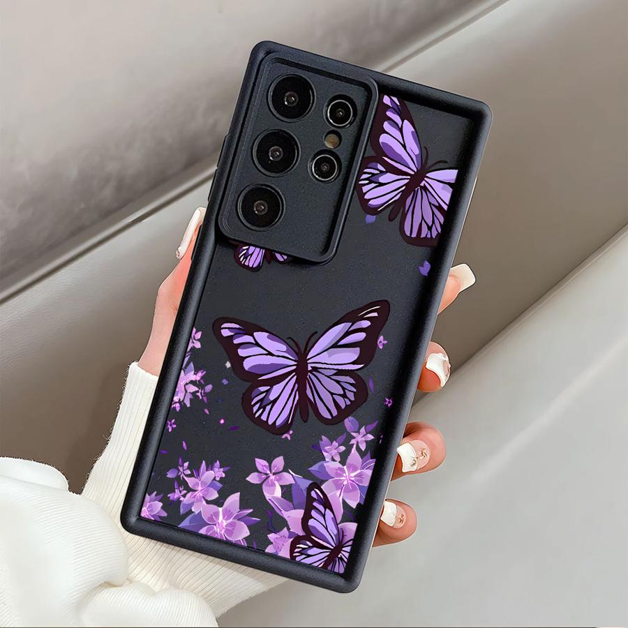 INS Retro Butterfly Phone Cover Case for Samsung Galaxy S24 Plus S20FE S22 S25 Edge S23 FE S24Ultra S25 Ultra S21