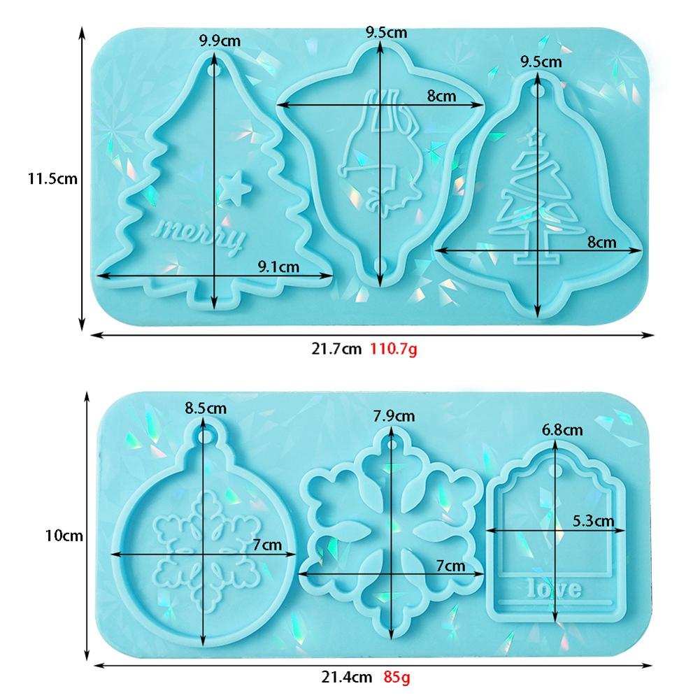 Holographic Christmas Silicone Mold Christmas Silicone Mold DIY Pendant For Christmas Decoration , A