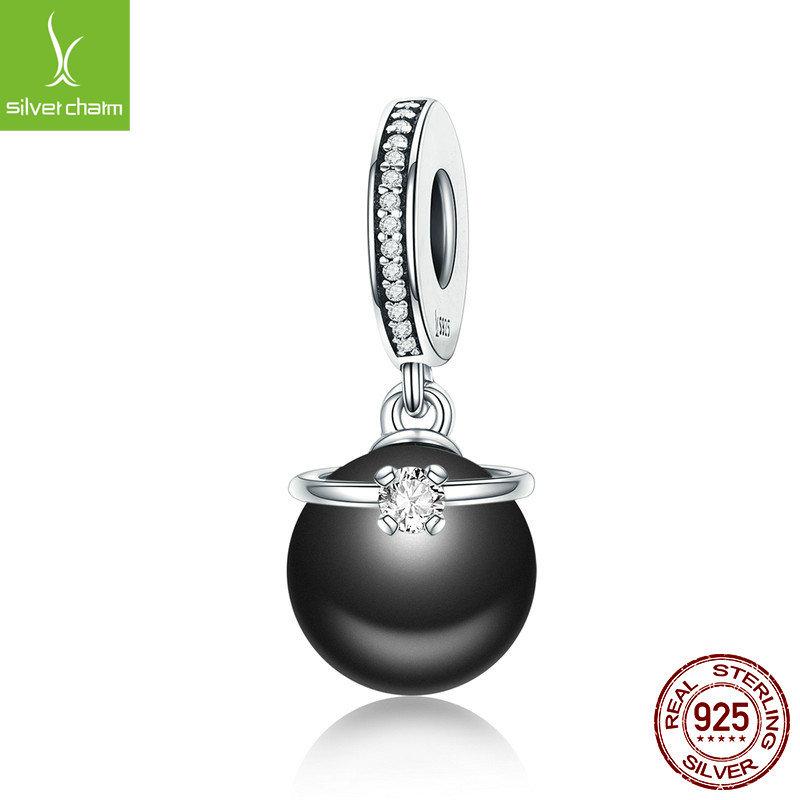 Black Pearl Pendant Necklace S925 Sterling Silver Loose Bead Versatile Diy Bracelet Accessories Scc572