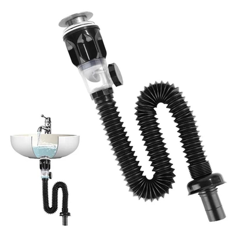 Universal Sink Drain Pipe Set Retractable Deodorant Sewer Drainage Water Hose Bathroom Kitchen Wash Basin Drainer Accessories