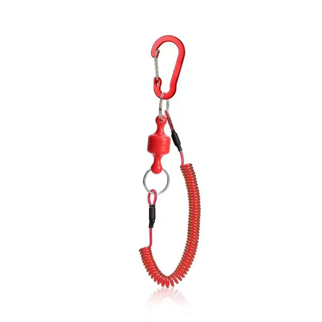 Fishing Magnetic Net Release for Fly Fishing Magnetic Quick Release Keychain Magnetic Clip Release with Coiled Lanyard