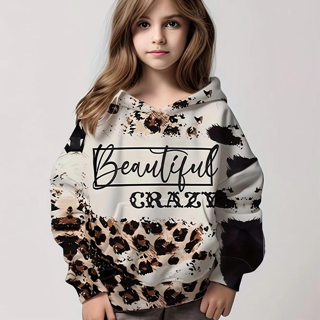 2025 Neue Kinderbekleidung Mädchen Hoodie Langarm Mode 3D-Druck Kinder Frühling und Herbst Lässig Süßer Stil Hoodie Mädchen Top