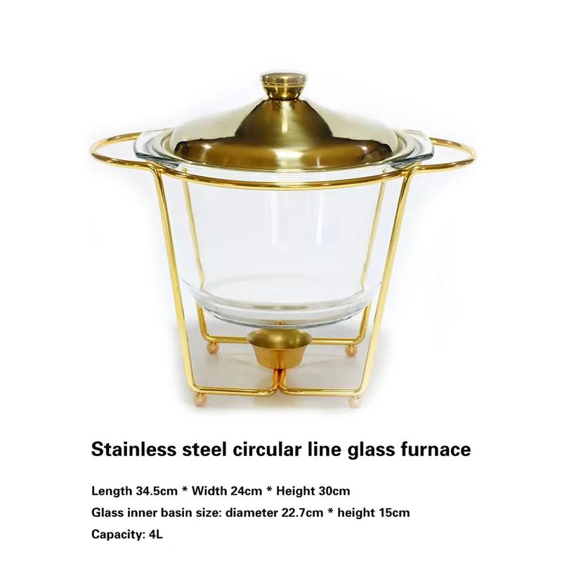 Glass Open Fire Hotel Dry Pot Candle Heating Alcohol Open Stove Household Tableware Glass heating pot Emotional heating furnace