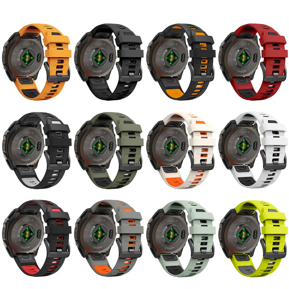 Šroubová ocelová přezka hodinek Silikonový řemínek Pro Garmin Fenix 8 E 47mm 7X Pro 51mm Epix/6 6X 5X Plus QuickFit 26mm 22mm Řemínek Náramek