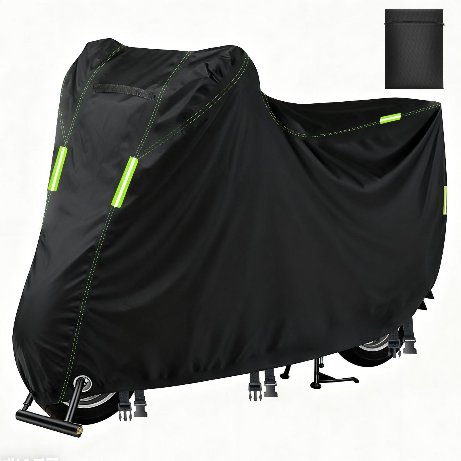 

Waterproof Outdoor Motorbike Cover Heavy Duty 210D Universal Motorcycle Covers with Reflective Strips Lock-Holes Storage Bag XXS 200x125x105cm чёрный