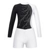 Kids Girls Gymnastics Skating Long Sleeve Leotard Jumpsuit with Shorts Dancewear