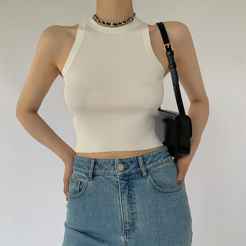 The New Summer Style of All Kinds of Cold Elastic Slimming I-vests for Women Halter Halter Sleeveless Tops To Wear