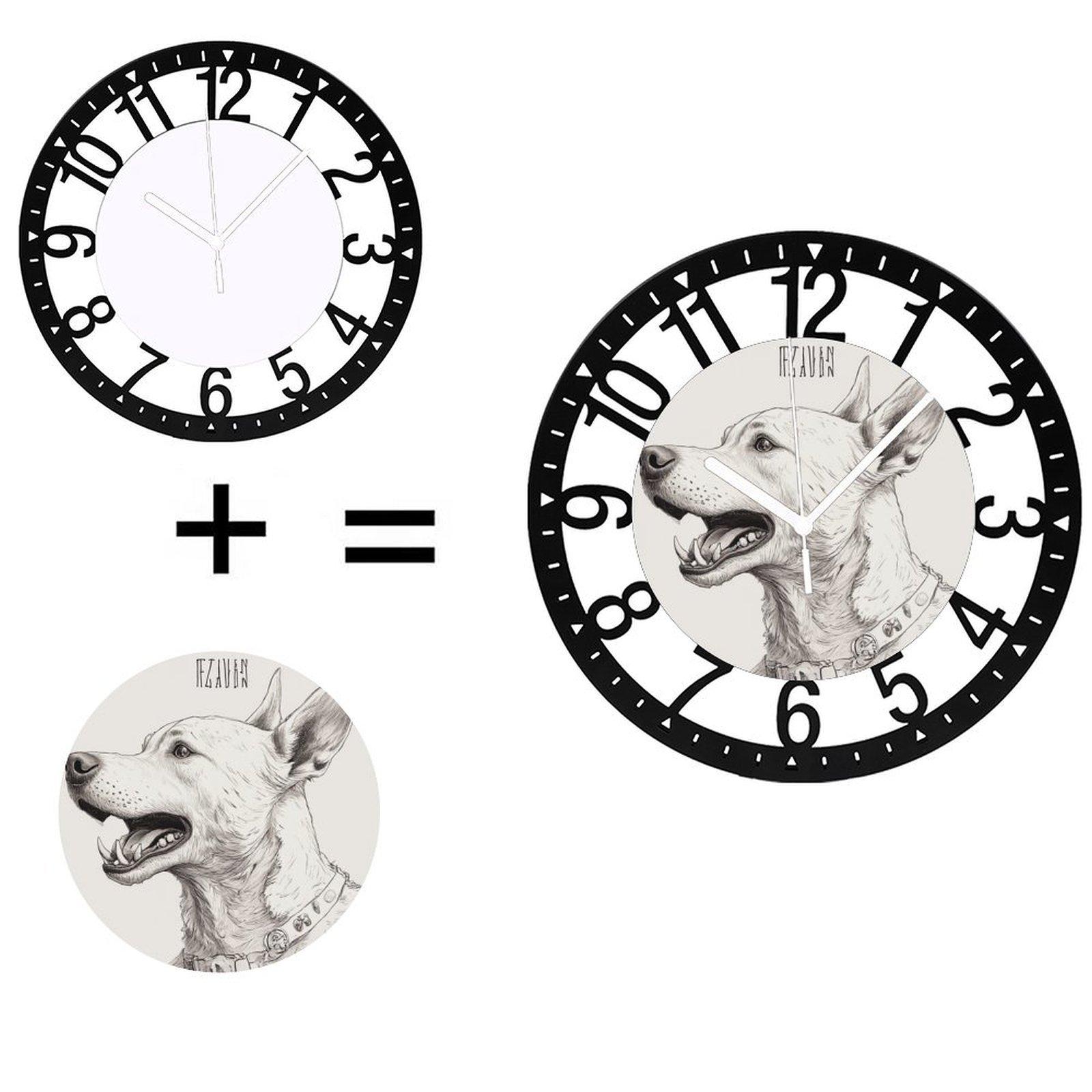 25cm Modern Iron Round Wall Clock Simple Numbers Silent Non-Ticking (Black,10 inch(25.40cm))