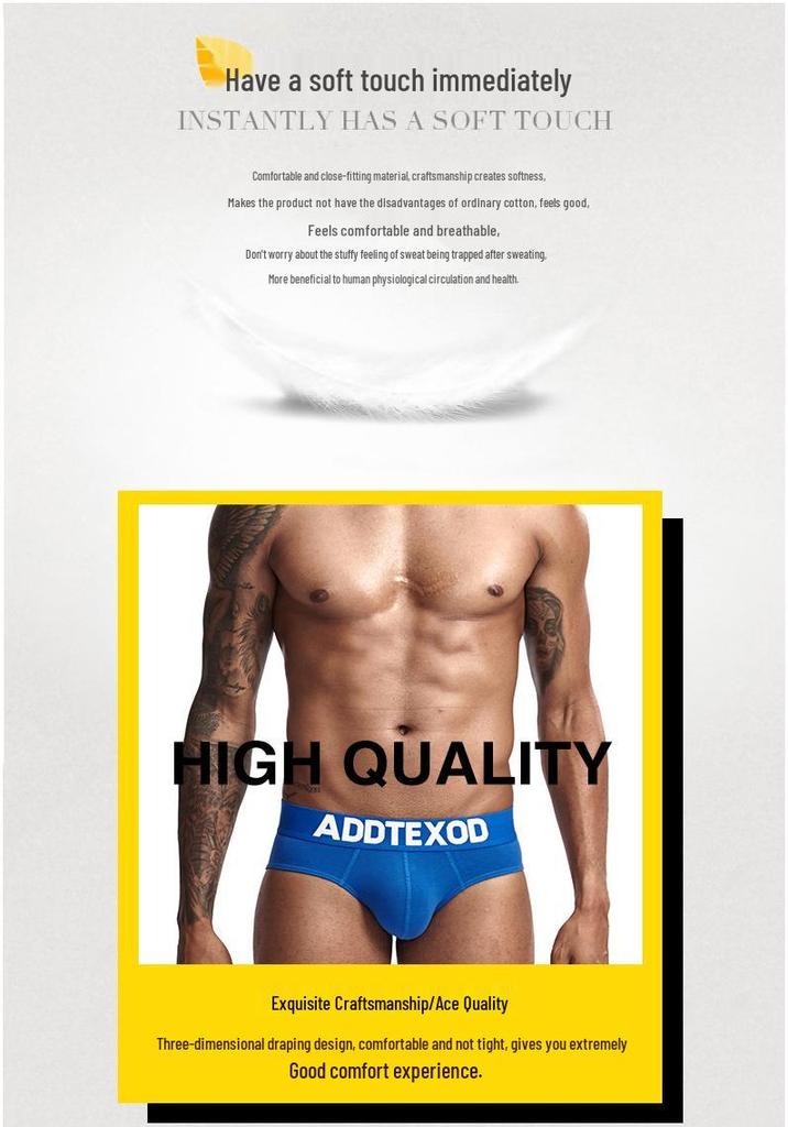 Men's Combed Cotton Low-Waist Breathable Briefs - Soft, Comfortable, and Sexy Underwear