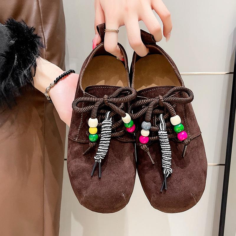 Retro Platform Heightening Shoes Autumn and Winter Fashion Versatile Lace-up with Skirt Girls Fashion Shoes