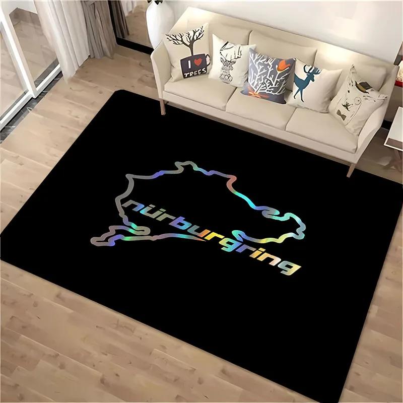 3D HD Nurburgring F1 International Track Rug,Carpet for Living Room Bedroom Sofa Doormat Decor,Kid Game Non-slip Floor Mat Gift