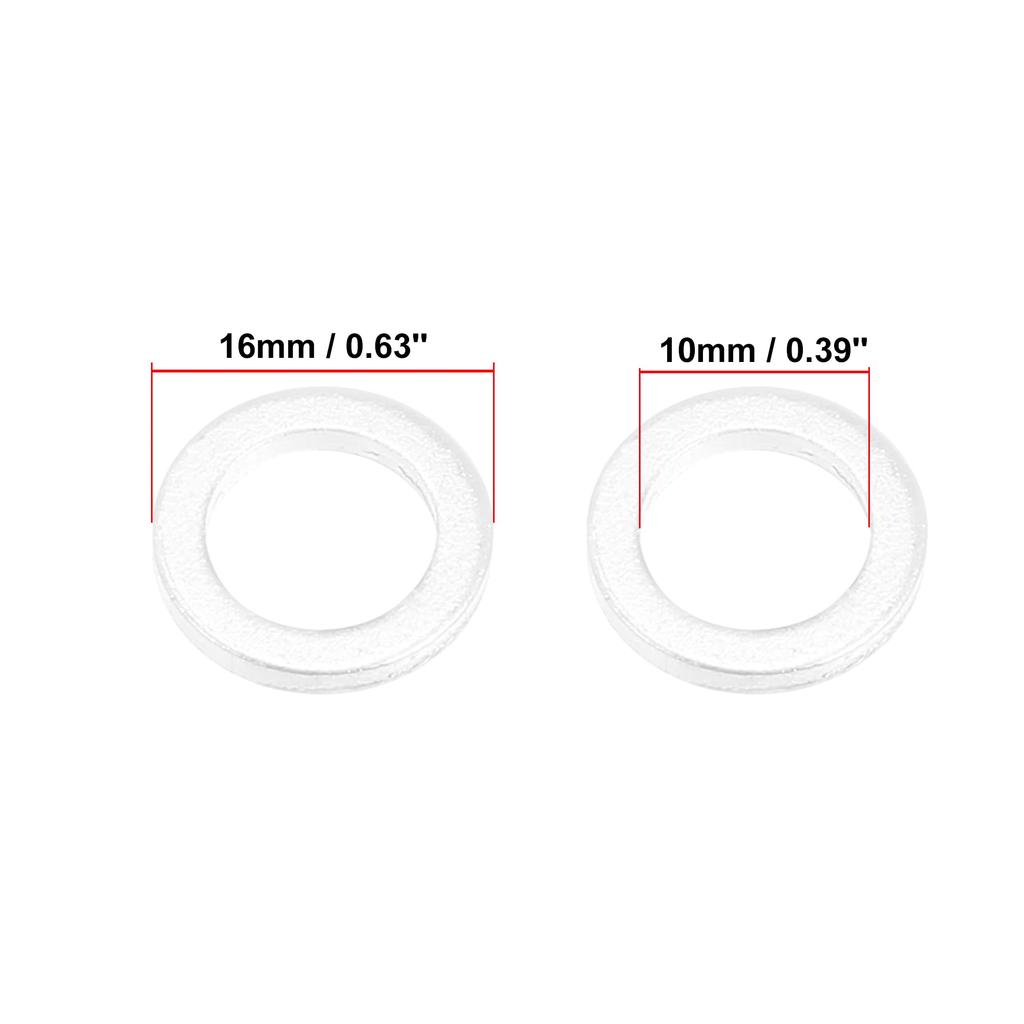 uxcell Drain Plug Washer Gasket Universal Crush Washer Drain Plug Gasket 10x16x1.5mm 15pcs