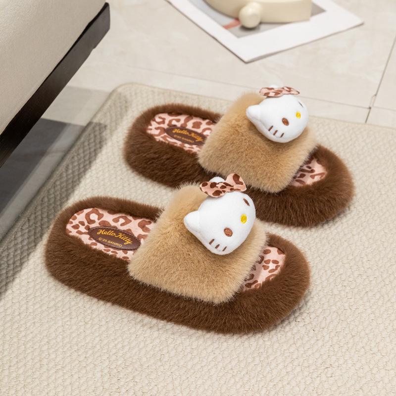 

Sanrio Women s Fluffy Non-Slip Indoor Slippers 38-39 (240mm)