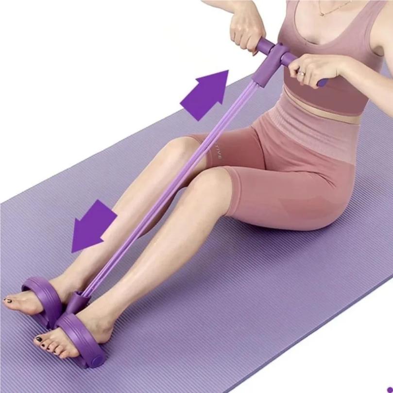 6 Tube Elastic Yoga Pedal Puller Resistance Band Multi Function Tension Rope Fitness Bands 6-Tube Elastic For Abdomen Waist Arm