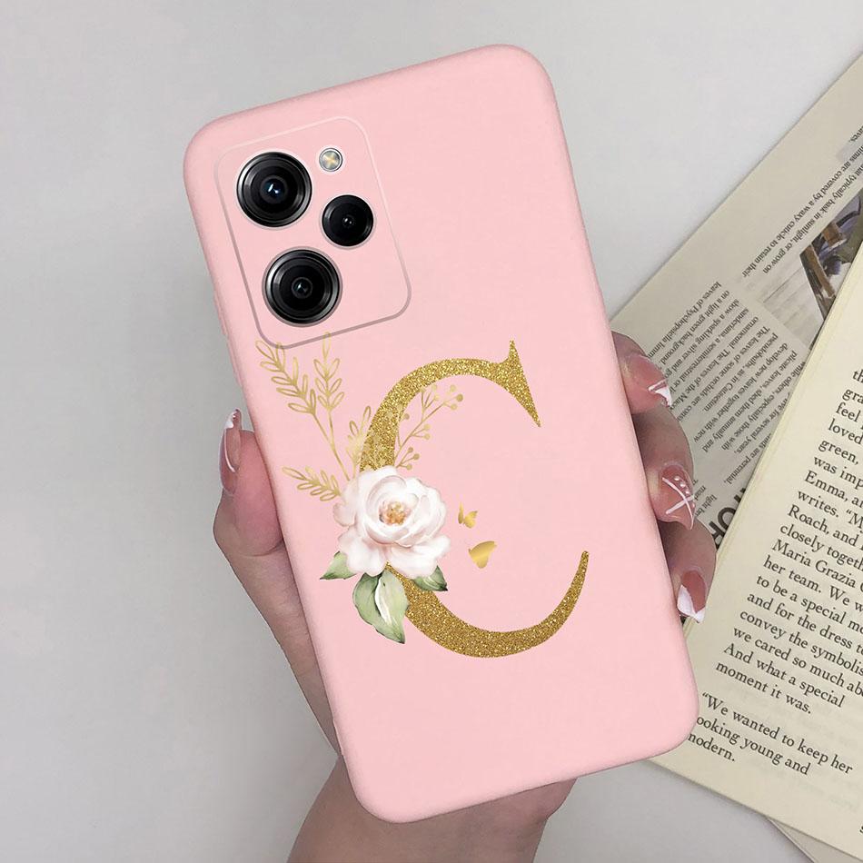 

Fun Phone Case For Xiaomi Poco X5 X5Pro 5G Rose 26 Letters Soft Silicone Matte Durable Back Cover For PocoX5 Pro PocoX5 X5 Pro Poco X5 5G