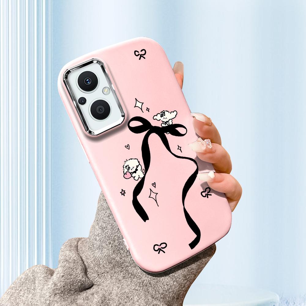 For Vivo V23 V25 V27 V29 V30 Y27S Y28 Y33S Y36 Infinix Hot30I Hot40 Tecno Spark20 Cartoon Black Cat Silver Edge Soft Liquid Silicone Protective Casing