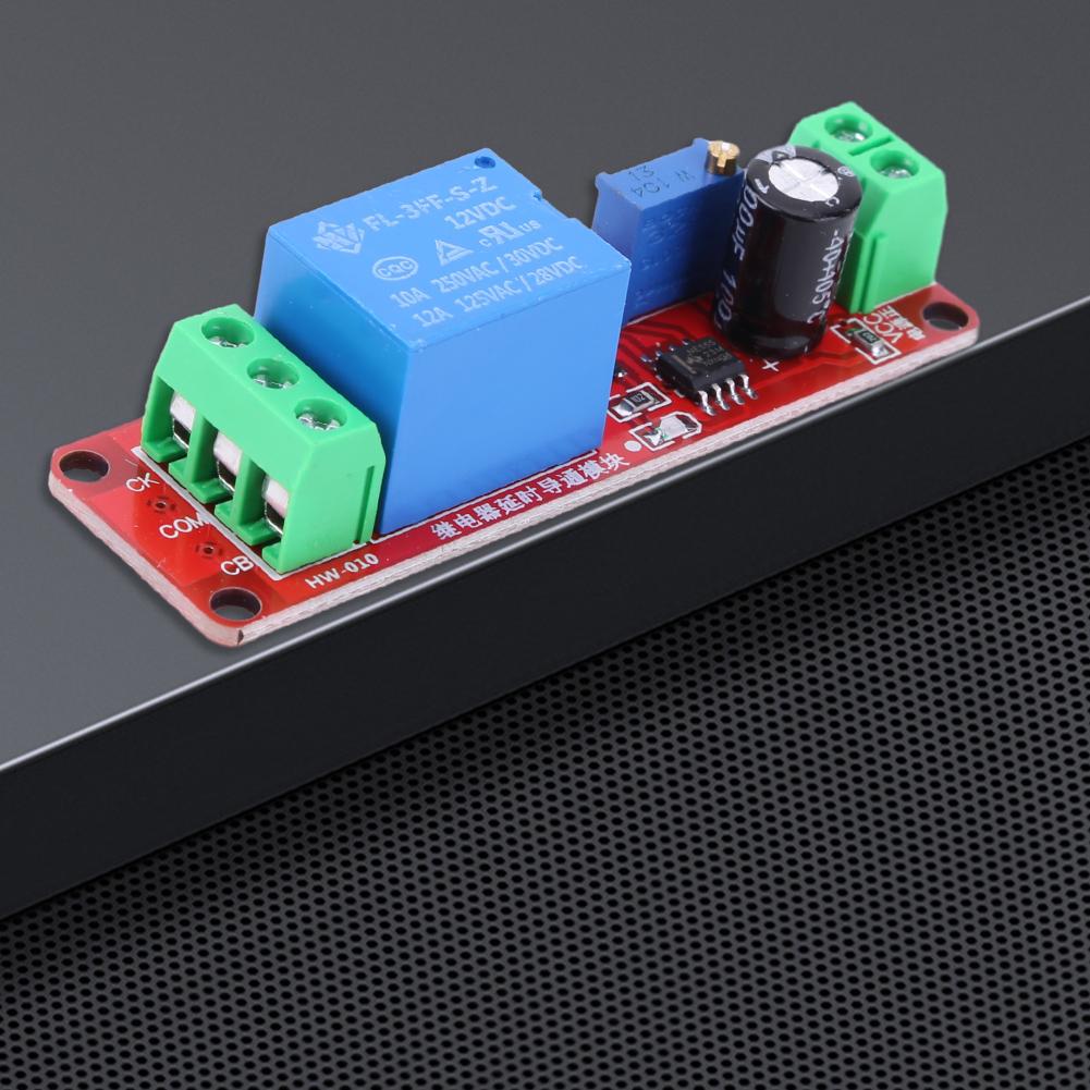 NE555 Delay Timer Relay Switch Module 0~10S Delay Timer Switch Adjustable Module 5/12V Pulse Generation Duty Cycle for Arduino