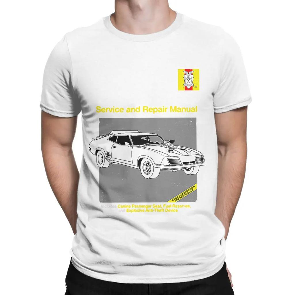 Men's T-Shirts V-8 Interceptor Service Repair Cotton Tee Shirt Short Sleeve Mad Max Fury Road T Shirt Round Collar Clothing