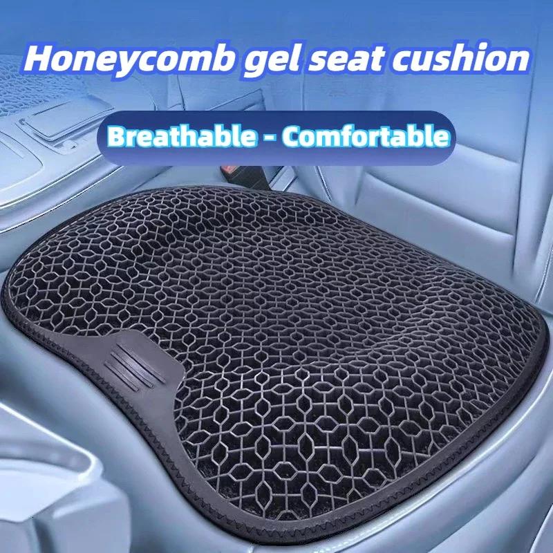 Honeycomb Design Gel Cushion Breathable, Soft and Easy to Clean Provides Comfortable Support Elastic Gel Car Seat Cushion