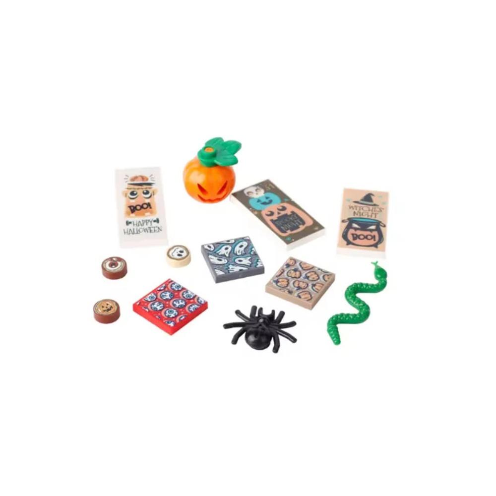 MOC Halloween Building Blocks Model Decorations Medieval Witches Vampires Thrones Kitchen Street Lamps Tombstones Toy Gift S025