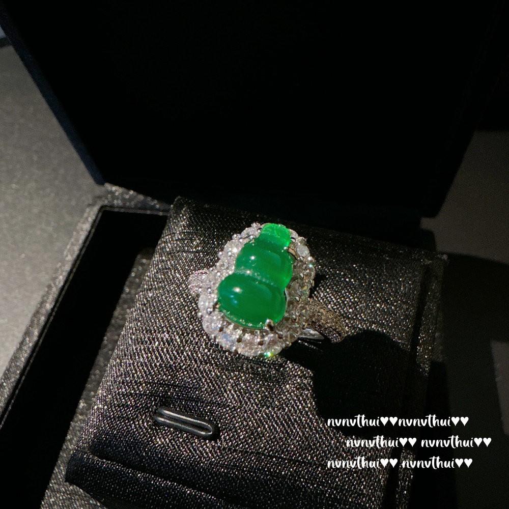 Jewelry Chalcedony Agate Gourd Earrings, Power Power Of The Same Style, Chalcedony Gourd Zircon Ring, Set