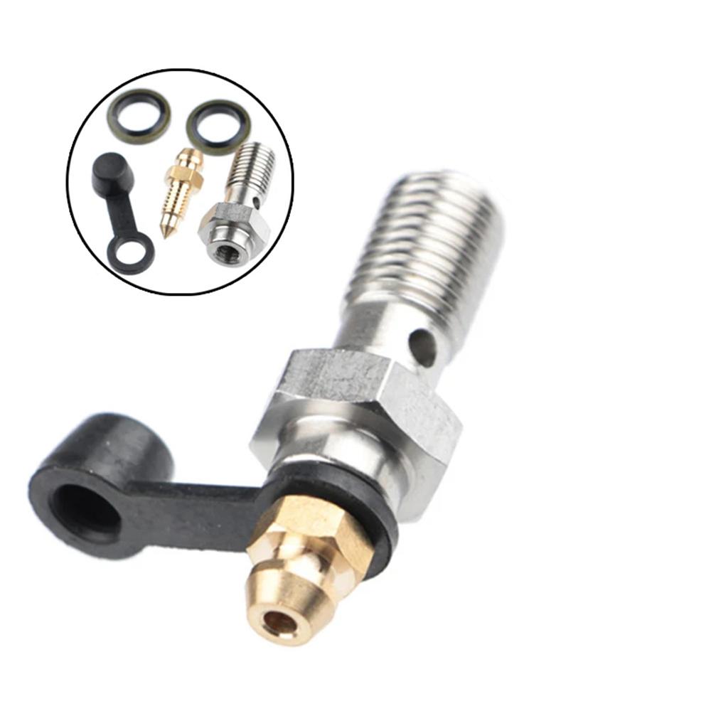 Motorcycle Accessories Brake Bleed Screw Banjo Bolt M10*1.25mm /1.0mm Oil Nozzle Throat Air Release Brake Caliper Cylinder Screw