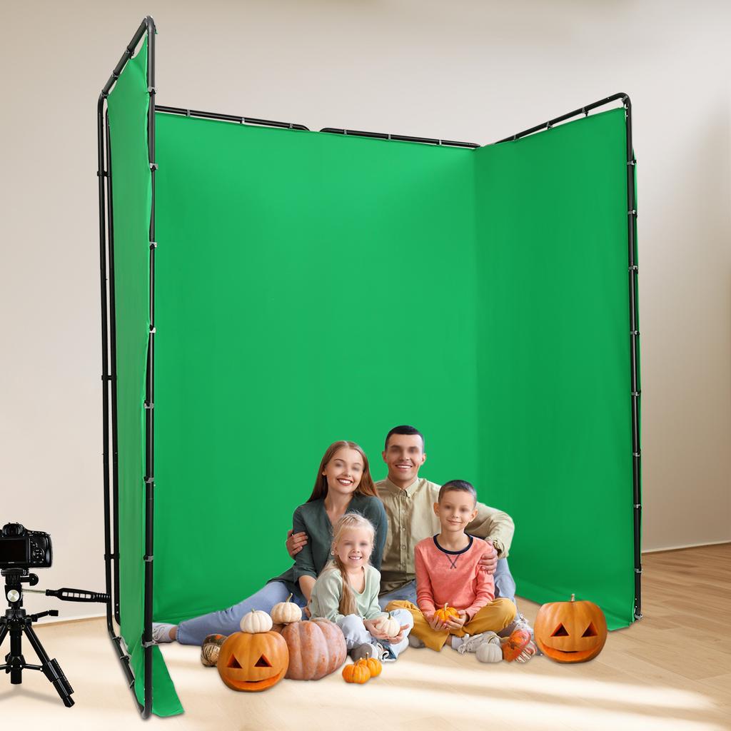 13.12x7.87ft Foldable Green Screen Background Stand - Adjustable Metal Frame for Photography and Live Streaming