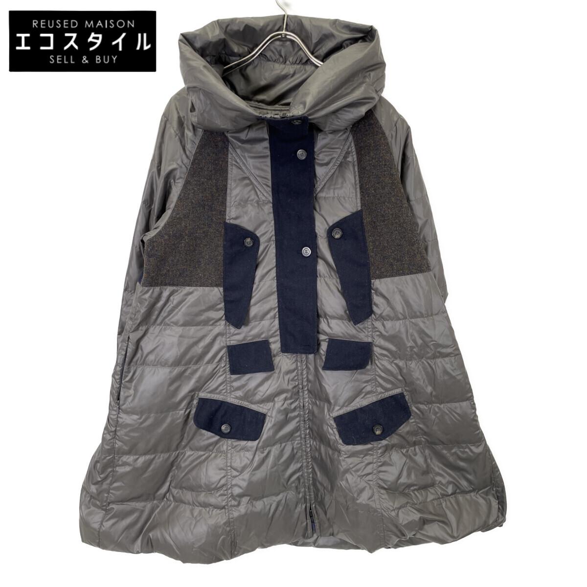 

куб-куб Шерстяное пуховое пальто А-силуэта из смешанных материалов пальто 42 серыйПодержанный