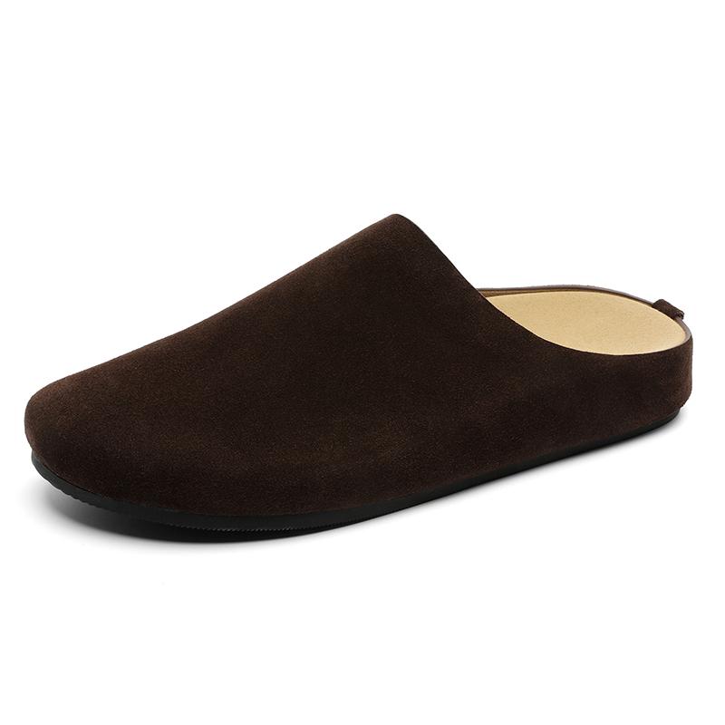 Wildleder Halbschuhe für Herren Mules Große Größe Semi-Drag Loafer Hausschuhe Offene Rückseite Freizeitschuhe Slides Sandalen Slip-On Flache Schuhe