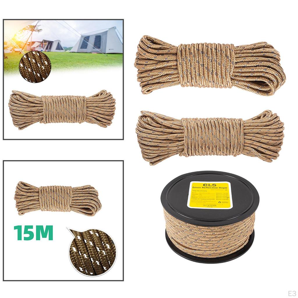 Camping Rope Guylines Multifunction Solid Braid Clothesline Thicked Guy Lines Tent for Climbing