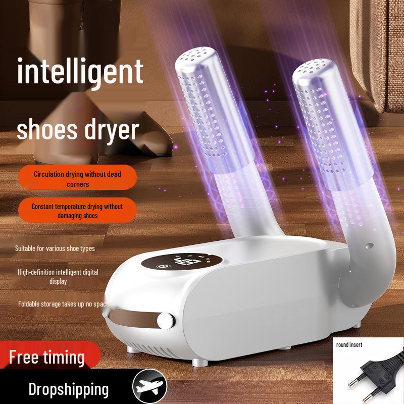 Secador de Sapatos Compacto Inteligente com Temporizador e Design Dobrável