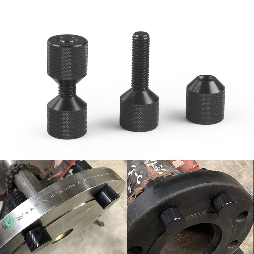 Set știfturi cu două găuri 1-1/8 inch Aluminiu 6061 Știft de aliniere flanșă cu 2 găuri Negru