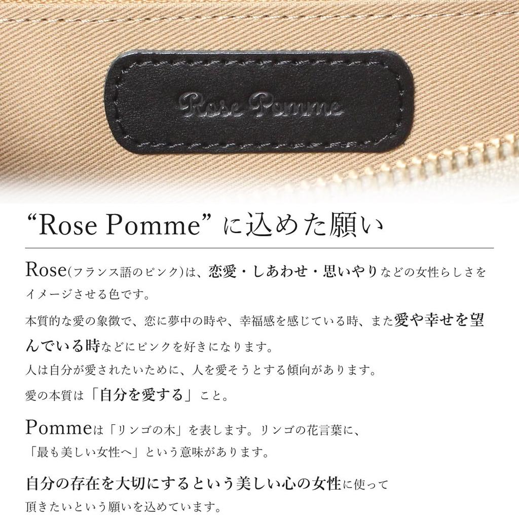 Blanc Pomme Rose Pomme Women's Long Wallet, Genuine Leather and Cotton Twill, Made in Japan, Round Zipper, Stylish, Silver, rp-1006