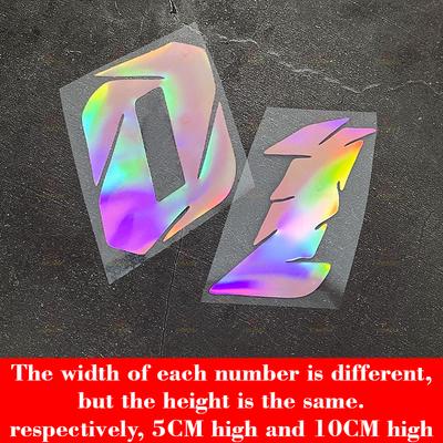1pc Pink Laser Motorcycle Number Sticker Waterproof for Motorcycle Fairing Helmet Fuel Tank Scooter Body Universal Vinyl Decal