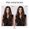 ALAN EATON Brown Highlight Wave Wig Long Synthetic Hairline Lace Wigs Natural Looking Heat Resistant Fiber for Women Party Daily
