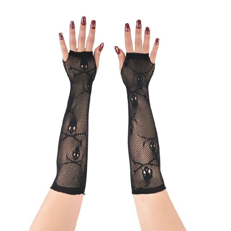 Women’s Long Arm Length Fishnet Fingerless Gloves Fish Net Arm Sleeves Halloween Cosplay Costume Accessories Gifts