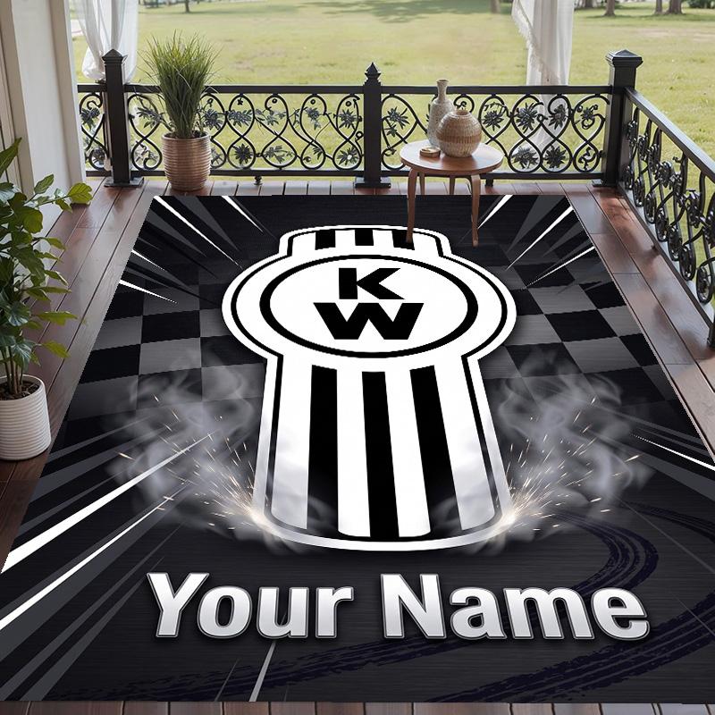 Custom Text Printed Rug Kenworth Non Slip Floor Carpet For Home Room Decor