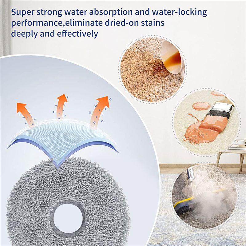 Good-8PCS Washable Mop Cloth For Xiaomi Robot Vacuum 3S B108CN /2Pro B113CN Robot Vacuum Cleaner Replacement Accessories Mop
