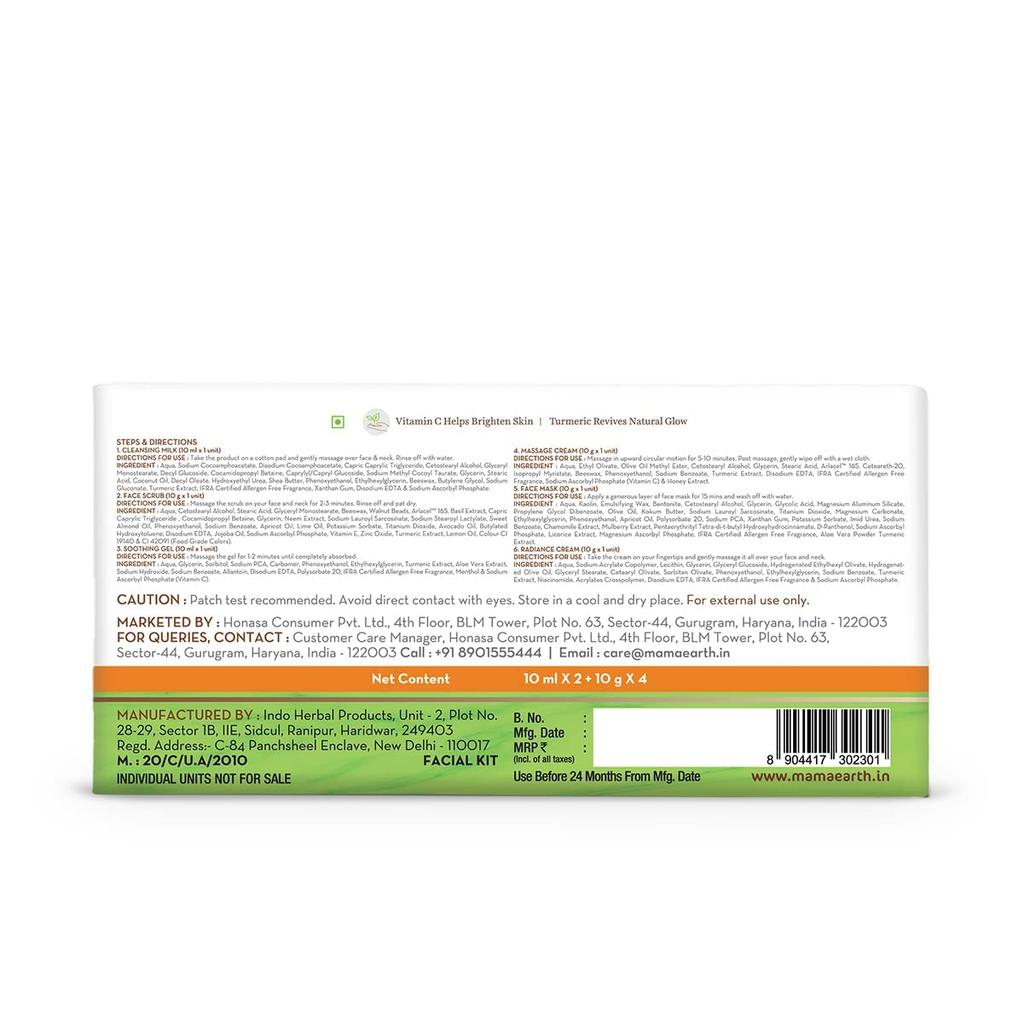 Mamaearth Vitamin C Facial Kit For Glowing Skin, 60g Pack Of 1, Brightens, Revives Glow, Smooth Texture, All Skin Types