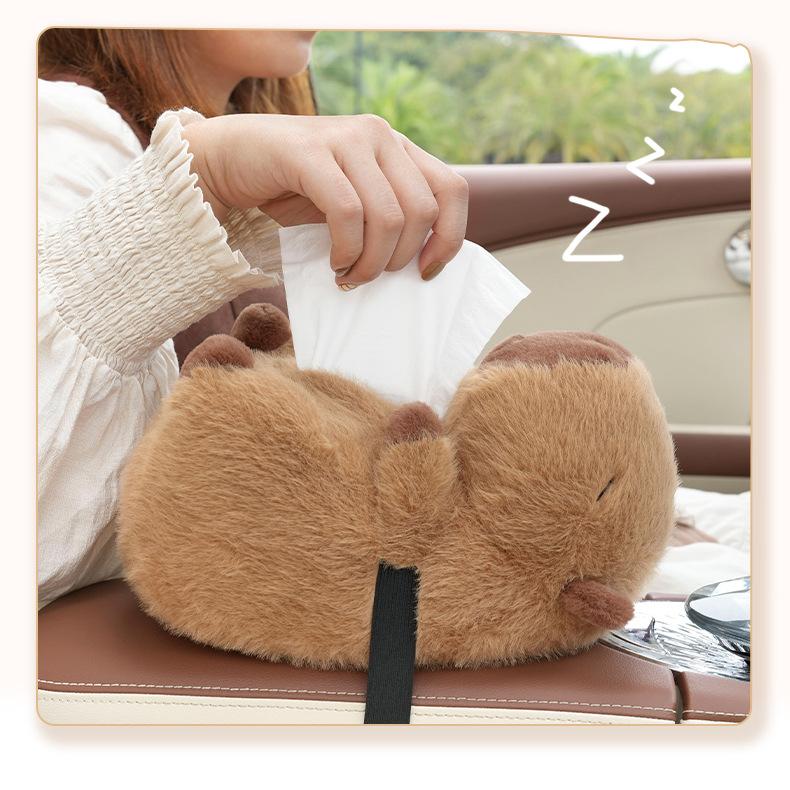 Cutie de șervețele auto cu desene animate, cutie de șervețele creativă de pluș pentru cotiera auto, cutie de șervețele pentru scaun auto, decorațiuni auto, accesorii