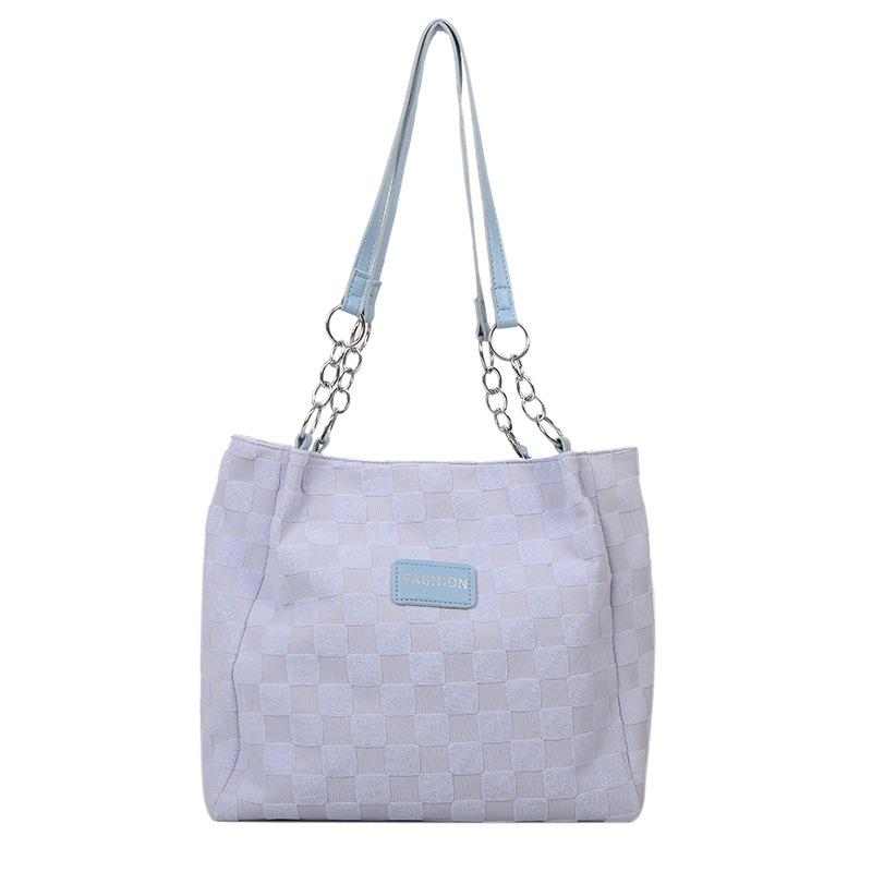 Plaid Large-capacity Bag Women's 2025 New Casual Shoulder Bag Simple Tote Bag
