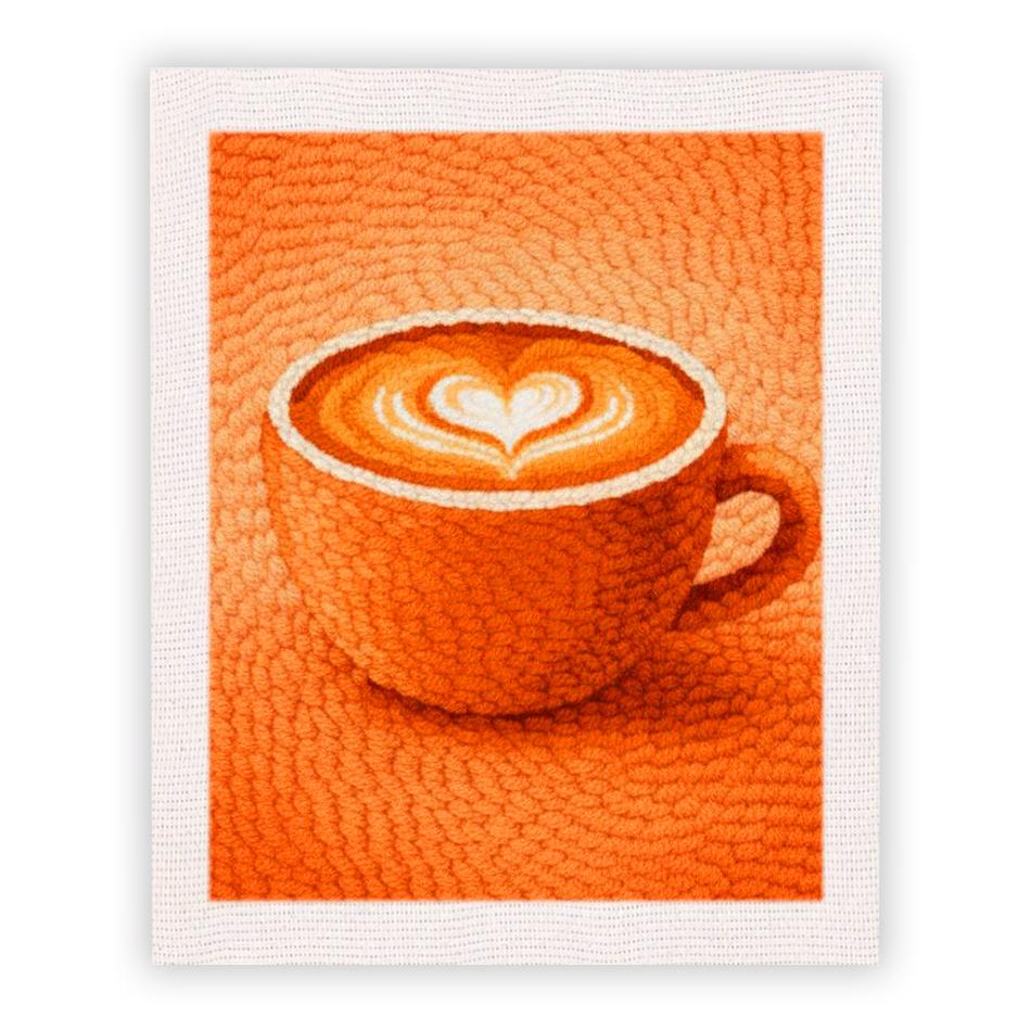 

Coffee Lover Punch Needle Embroidery kits DIY Crafts Sewing Set punch needle kit complete beginner with Frame Home Decor Gift 25x30cm